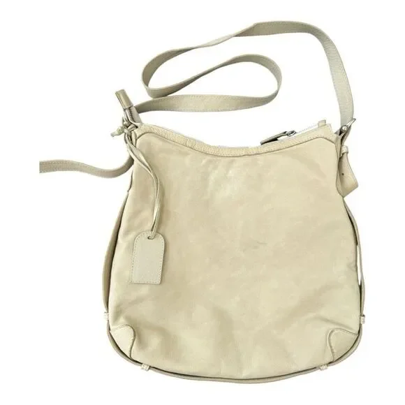 Cuoieria Florentina bone color soft leather woven pattern shoulder bag